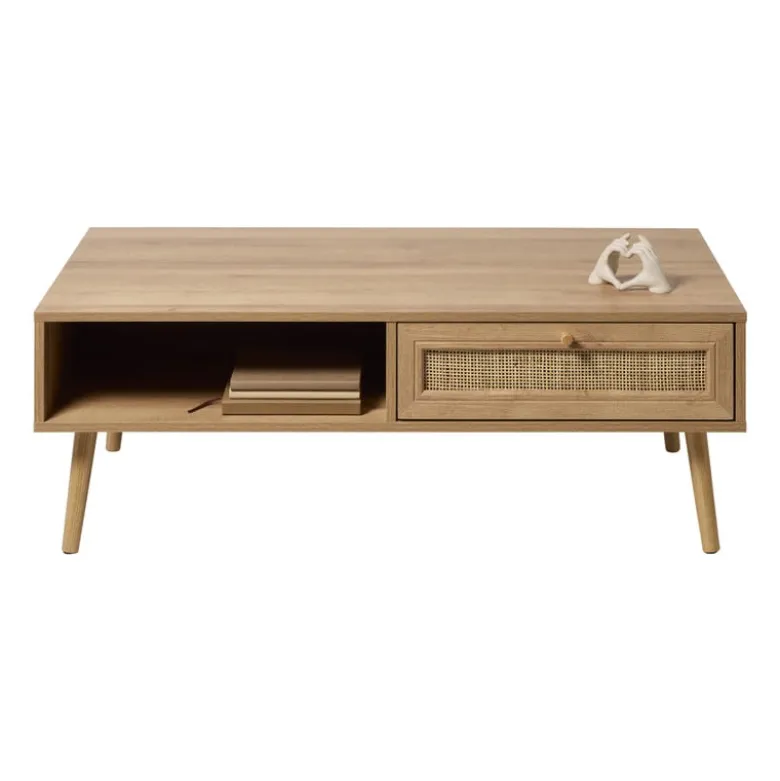Webbing salontafel Batavia - bruin - 39x110x59 cm