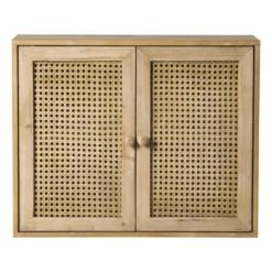 Webbing wandkast Bandung - naturel - 48.5x60x22 cm