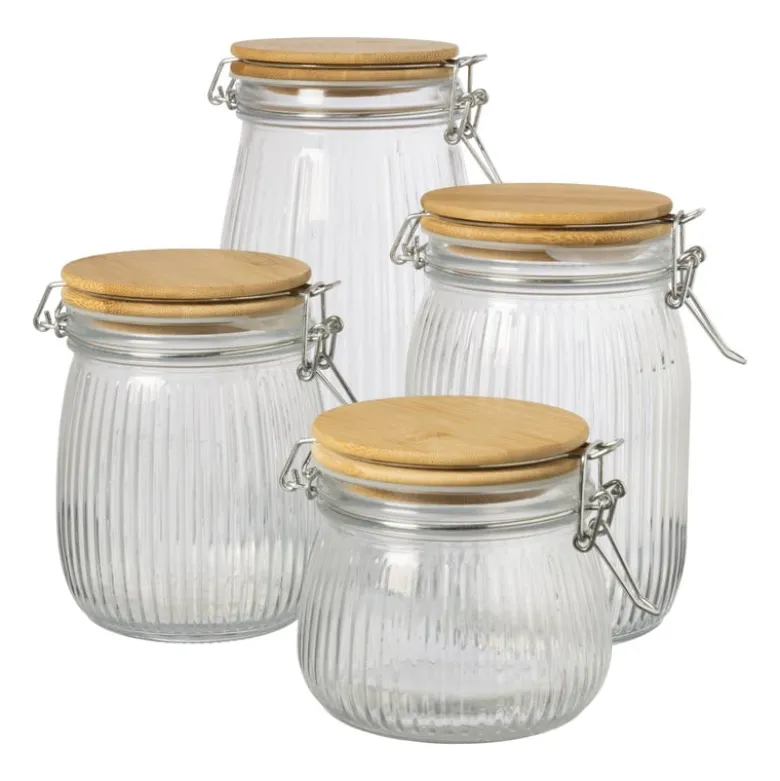 Weckpot met bamboe deksel - 1.5 liter