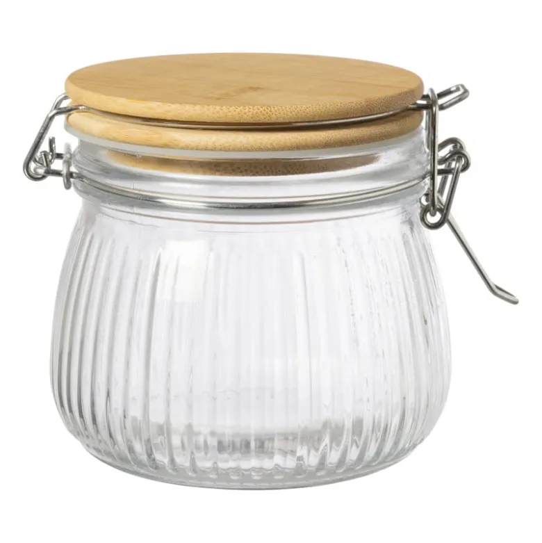 Weckpot met bamboe deksel - 500 ml