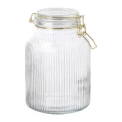 Weckpot ribbel met gouden deksel - 1.7 liter