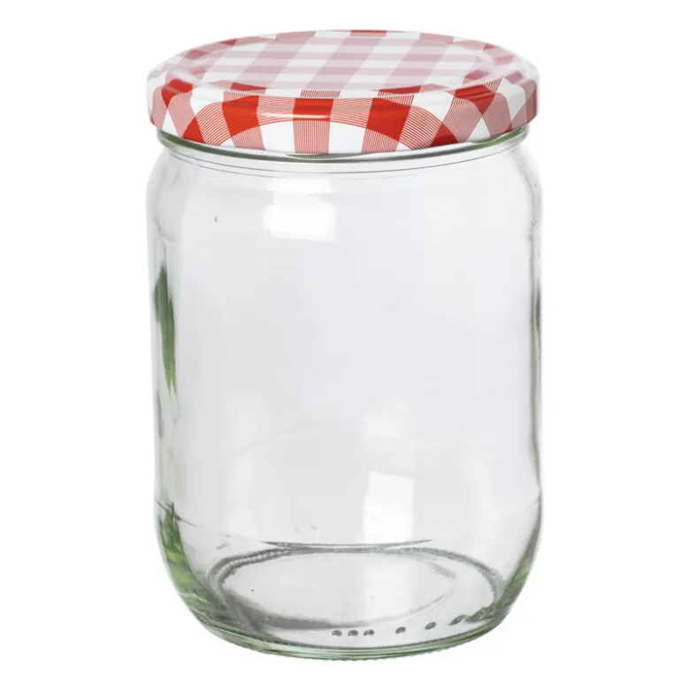 Weckpot rood witte deksel - 580 ml