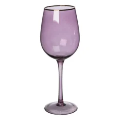 Wijnglas gouden rand - paars - 380 ml