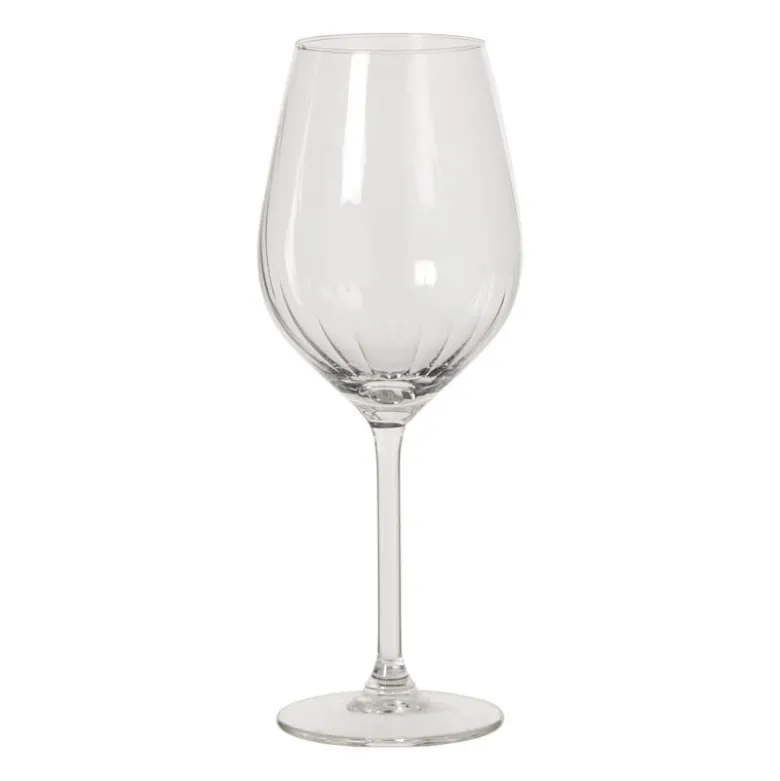 Wijnglas plisse groot - transparant - 500 ml