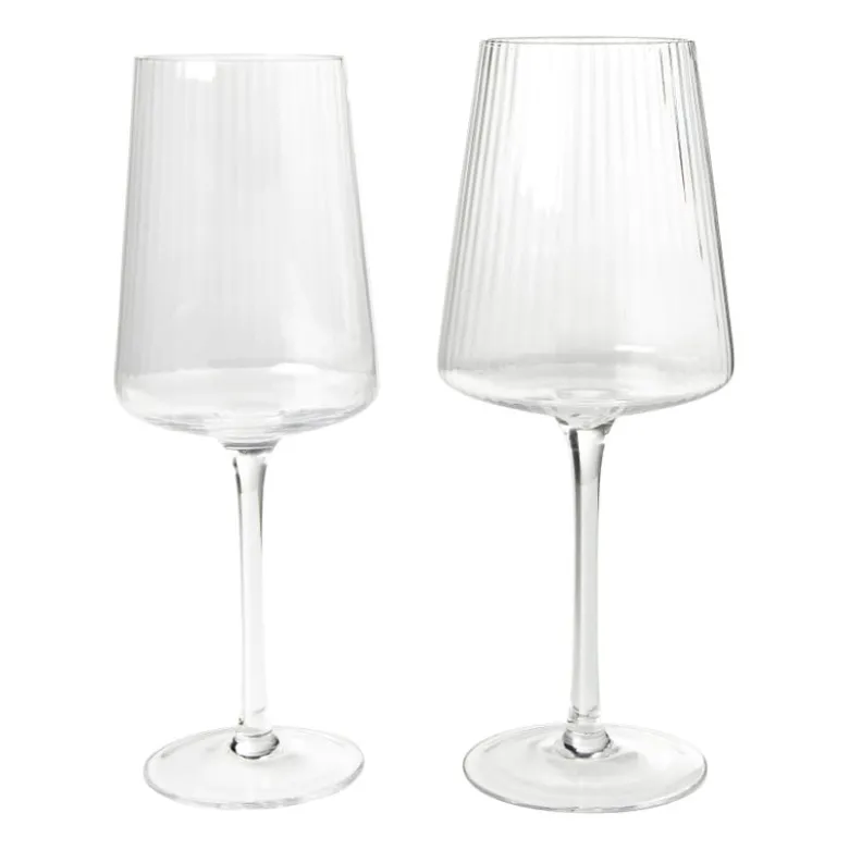 Wijnglas ribbel groot - glas - 400 ml