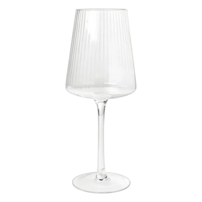 Wijnglas ribbel groot - glas - 400 ml