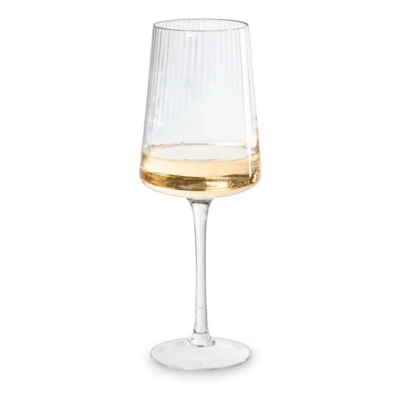 Wijnglas ribbel klein - glas - 300 ml
