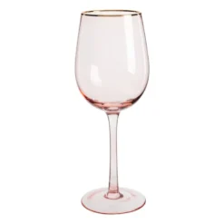 Wijnglas - roze/goud - 380 ml