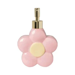 Zeeppompje bloem - roze/geel - 18.5x12.8x5.5 cm