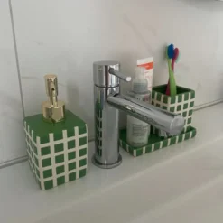 Zeeppompje blokjes - groen/wit - 15.8x7x7 cm