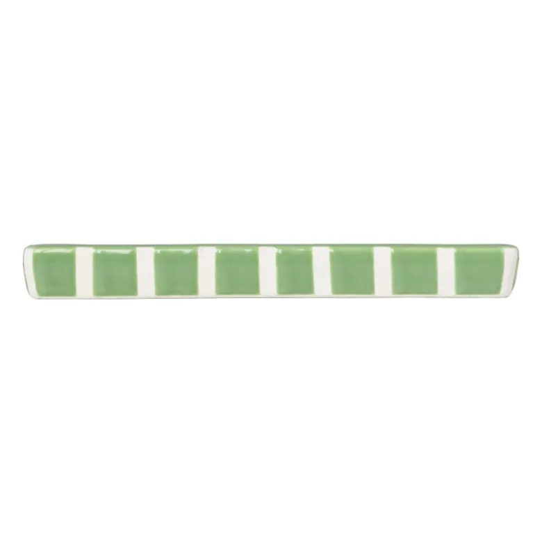 Zeepschaaltje blokjes - groen/wit - 1.3x15.8x8.3 cm