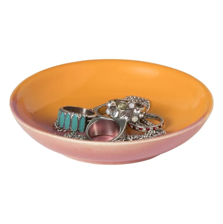 Zeepschaaltje duo - oranje/roze - ø11x2.2 cm