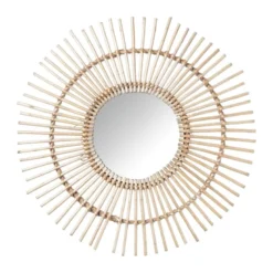 Zonnespiegel met rotan rand - ø55 cm