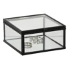 Zwart box glas klein - zwart/transparant - 5x10x10 cm