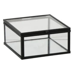 Zwart box glas klein - zwart/transparant - 5x10x10 cm